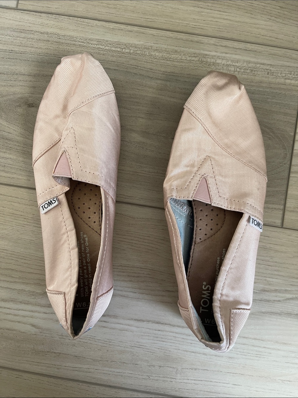 Toms Women's Slip-On Canvas Flats in Blush Pink